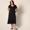 imageAmazon Essentials Womens Stretchy Jersey VNeck Short Sleeve Midi Length DressBlack