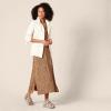 imageAmazon Essentials Womens Stretchy Jersey VNeck Short Sleeve Midi Length DressDark Camel  Small Ikat Animal