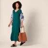 imageAmazon Essentials Womens Stretchy Jersey VNeck Short Sleeve Midi Length DressDark Green