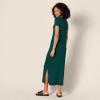 imageAmazon Essentials Womens Stretchy Jersey VNeck Short Sleeve Midi Length DressDark Green