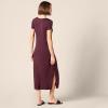 imageAmazon Essentials Womens Stretchy Jersey VNeck Short Sleeve Midi Length DressDark Purple