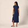imageAmazon Essentials Womens Stretchy Jersey VNeck Short Sleeve Midi Length DressNavy