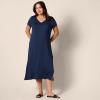 imageAmazon Essentials Womens Stretchy Jersey VNeck Short Sleeve Midi Length DressNavy