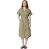 imageAmazon Essentials Womens RelaxedFit Short Sleeve ButtonDown Dress with BeltWashed Khaki Green