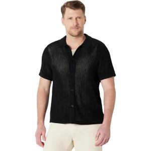 imageAmazon Essentials Mens RelaxedFit Short Sleeve ButtonDown Resort Knit Button Down ShirtBlack