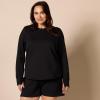 imageAmazon Essentials Womens Active Sweat StandardFit LongSleeve Crewneck SweatshirtBlack