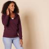 imageAmazon Essentials Womens ClassicFit LongSleeve VNeck Hooded Sweatshirt  Discontinued ColorsBurgundy