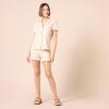 imageAmazon Essentials Womens Cotton Modal Piped Notch Collar Pajama Set Comfortable Loungewear Available in Plus SizeBeige