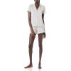 imageAmazon Essentials Womens Cotton Modal Piped Notch Collar Pajama Set Comfortable Loungewear Available in Plus SizeGrey Heather
