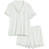 imageAmazon Essentials Womens Cotton Modal Piped Notch Collar Pajama Set Comfortable Loungewear Available in Plus SizeJade Green