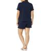 imageAmazon Essentials Womens Cotton Modal Piped Notch Collar Pajama Set Comfortable Loungewear Available in Plus SizeNavy
