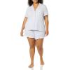 imageAmazon Essentials Womens Cotton Modal Piped Notch Collar Pajama Set Comfortable Loungewear Available in Plus SizePale Blue