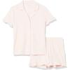 imageAmazon Essentials Womens Cotton Modal Piped Notch Collar Pajama Set Comfortable Loungewear Available in Plus SizePale Pink