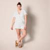 imageAmazon Essentials Womens Cotton Modal Piped Notch Collar Pajama Set Comfortable Loungewear Available in Plus SizeWhite Dots Print