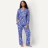 imageAmazon Essentials Womens Cotton Stretch Poplin Pajama Set Long Sleeve ButtonDown Shirt with PantsBlue Paisley Floral