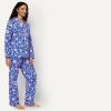 imageAmazon Essentials Womens Cotton Stretch Poplin Pajama Set Long Sleeve ButtonDown Shirt with PantsBlue Paisley Floral