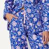 imageAmazon Essentials Womens Cotton Stretch Poplin Pajama Set Long Sleeve ButtonDown Shirt with PantsBlue Paisley Floral