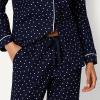 imageAmazon Essentials Womens Cotton Stretch Poplin Pajama Set Long Sleeve ButtonDown Shirt with PantsNavy Ivory Dot
