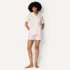 imageAmazon Essentials Womens Cotton Stretch Poplin Pajama Set Short Sleeve ButtonDown with ShortsPale Pink