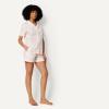 imageAmazon Essentials Womens Cotton Stretch Poplin Pajama Set Short Sleeve ButtonDown with ShortsPale Pink