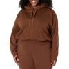 imageAmazon Essentials Womens Crop Pullover Hoodie Sweatshirt with Kangaroo Pocket Available in Plus SizeDeep Brown