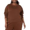 imageAmazon Essentials Womens Cropped Drop Shoulder Long Sleeve Sweatshirt Available in Plus SizeDeep Brown