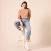 imageAmazon Essentials Womens Cropped Drop Shoulder Long Sleeve Sweatshirt Available in Plus SizeLight Brown