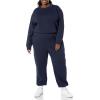 imageAmazon Essentials Womens Cropped Drop Shoulder Long Sleeve Sweatshirt Available in Plus SizeNavy