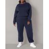 imageAmazon Essentials Womens Cropped Drop Shoulder Long Sleeve Sweatshirt Available in Plus SizeNavy