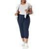 imageAmazon Essentials Womens Fleece Capri Jogger Sweatpants with Drawstring Pull OnNavy Heather