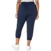 imageAmazon Essentials Womens Fleece Capri Jogger Sweatpants with Drawstring Pull OnNavy Heather