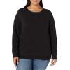 imageAmazon Essentials Womens Fleece Crewneck Long Sleeve Pullover Sweatshirt Available in Plus SizeBlack