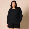 imageAmazon Essentials Womens Fleece Crewneck Long Sleeve Pullover Sweatshirt Available in Plus SizeBlack
