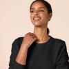 imageAmazon Essentials Womens Fleece Crewneck Long Sleeve Pullover Sweatshirt Available in Plus SizeBlack Heather