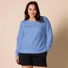 imageAmazon Essentials Womens Fleece Crewneck Long Sleeve Pullover Sweatshirt Available in Plus SizeBlue