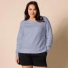 imageAmazon Essentials Womens Fleece Crewneck Long Sleeve Pullover Sweatshirt Available in Plus SizeIndigo Blue Heather
