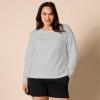imageAmazon Essentials Womens Fleece Crewneck Long Sleeve Pullover Sweatshirt Available in Plus SizeLight Grey Heather