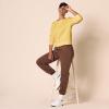 imageAmazon Essentials Womens Fleece Crewneck Long Sleeve Pullover Sweatshirt Available in Plus SizeLight Mustard Yellow