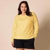imageAmazon Essentials Womens Fleece Crewneck Long Sleeve Pullover Sweatshirt Available in Plus SizeLight Mustard Yellow