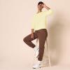 imageAmazon Essentials Womens Fleece Crewneck Long Sleeve Pullover Sweatshirt Available in Plus SizeLight Yellow