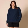 imageAmazon Essentials Womens Fleece Crewneck Long Sleeve Pullover Sweatshirt Available in Plus SizeNavy