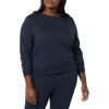 imageAmazon Essentials Womens Fleece Crewneck Long Sleeve Pullover Sweatshirt Available in Plus SizeNavy Cheetah
