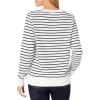 imageAmazon Essentials Womens Fleece Crewneck Long Sleeve Pullover Sweatshirt Available in Plus SizeNavy White Horizontal Stripe