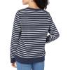 imageAmazon Essentials Womens Fleece Crewneck Long Sleeve Pullover Sweatshirt Available in Plus SizeNavy White Stripe