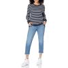 imageAmazon Essentials Womens Fleece Crewneck Long Sleeve Pullover Sweatshirt Available in Plus SizeNavy White Stripe