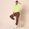 imageAmazon Essentials Womens Fleece Crewneck Long Sleeve Pullover Sweatshirt Available in Plus SizeNeon Lime Green