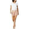 imageAmazon Essentials Womens Lightweight Breathable Lounge Terry Pajama Shorts with Elastic Waist DrawstringTan White Hearts Print