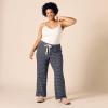imageAmazon Essentials Womens Lightweight Lounge Terry Pajama Pant with DrawstringNavy White Mini Stripe