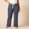 imageAmazon Essentials Womens Lightweight Lounge Terry Pajama Pant with DrawstringNavy White Mini Stripe