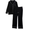 imageAmazon Essentials Womens Long Sleeve Cotton Modal Pajama Set Loungewear with FullLength BottomBlack